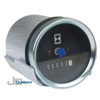 Horímetro Analógico Bi-Volt(12/24V) c/ LED  Aro Branco  Mostrador Liso 52mm - TRH800.002